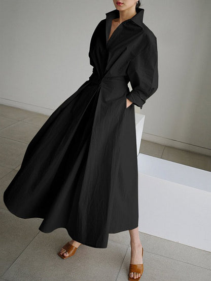 Robe Longue Femme - Taille Ceinturée - Coupe Oversize Fluide