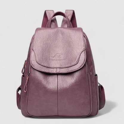 Lena Elegant Premium Leather Secure Backpack