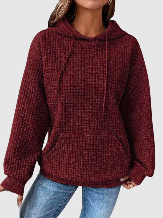 Chloé – Cozy waffle knit hoodie with hood and kangaroo pocket