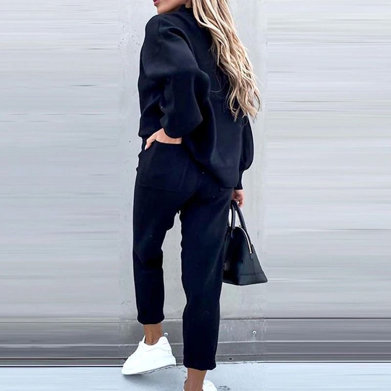Ensemble Loungewear Femme - Sweatshirt Col Rond Manches Longues