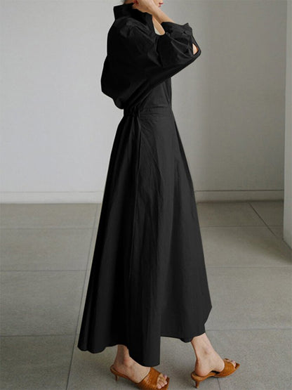 Robe Longue Femme - Taille Ceinturée - Coupe Oversize Fluide