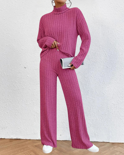 Ensemble Femme en Maille - Col Roulé - Manches Longues