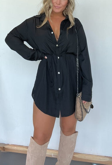 Robe Chemise Femme - Mini Longueur - Manches Longues