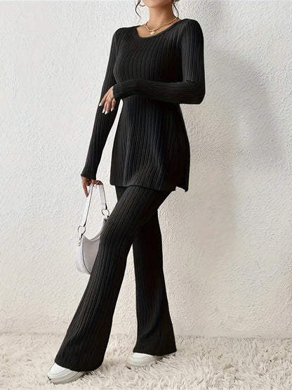 Ensemble Femme - Haut Manches Longues et Pantalon Évasé