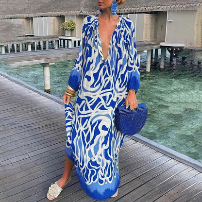 Sophie – Light Elegant Beach Kaftan in Boho Chiffon