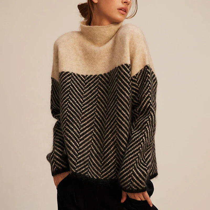 Emma – Soft pullover with chevron pattern