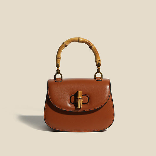 Sophie Smooth Leather and Elegant Bamboo Bag