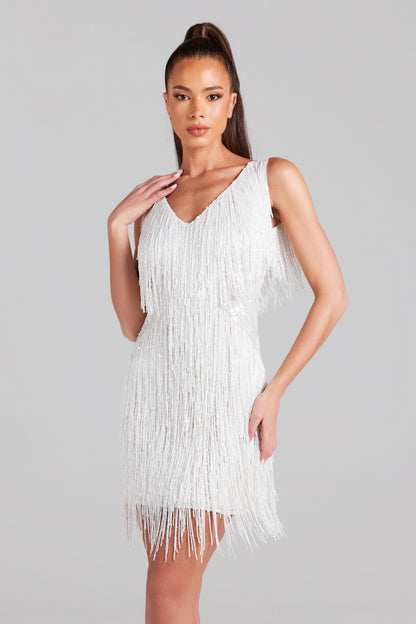 Sophie Shimmering and Elegant Fringe Beaded Robe