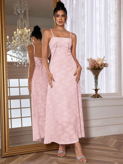 Robe Longue Femme - Bretelles Fines Floral
