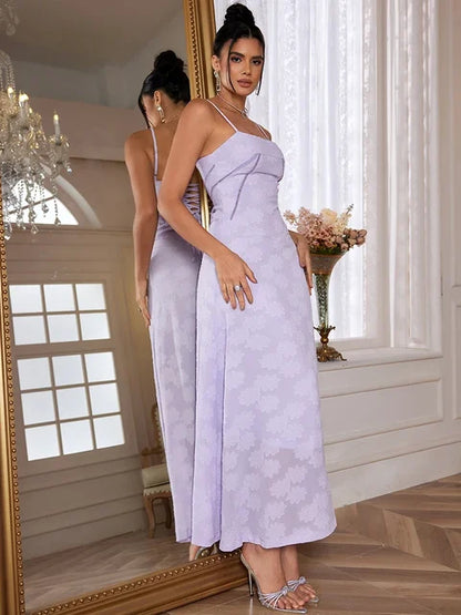 Robe Longue Femme - Bretelles Fines Floral