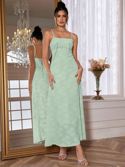 Robe Longue Femme - Bretelles Fines Floral