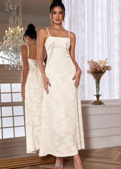 Robe Longue Femme - Bretelles Fines Floral
