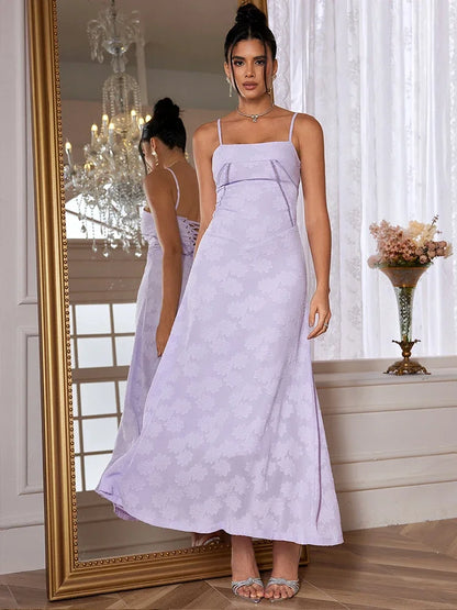 Robe Longue Femme - Bretelles Fines Floral