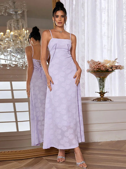 Robe Longue Femme - Bretelles Fines Floral