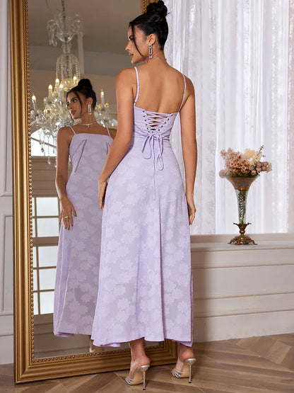 Robe Longue Femme - Bretelles Fines Floral