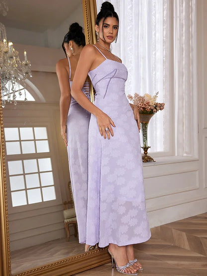 Robe Longue Femme - Bretelles Fines Floral