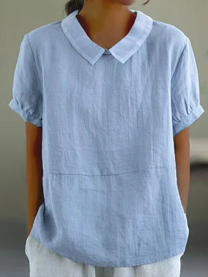 Sweet and Breathable Linen and Cotton Top