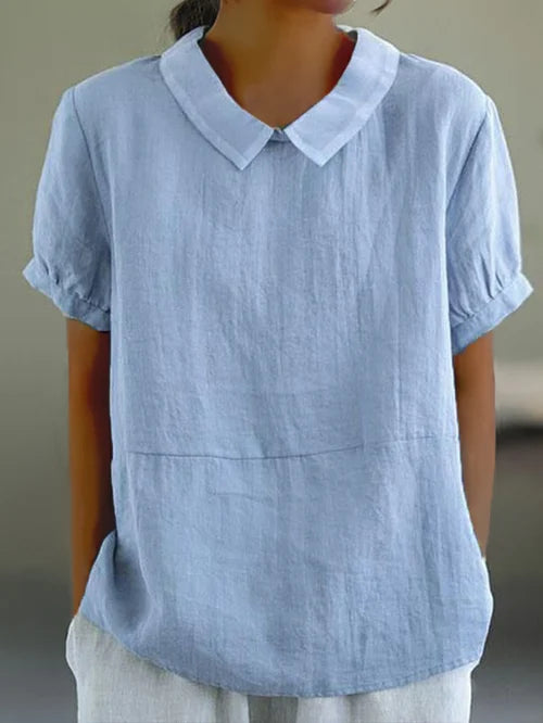 Sweet and Breathable Linen and Cotton Top