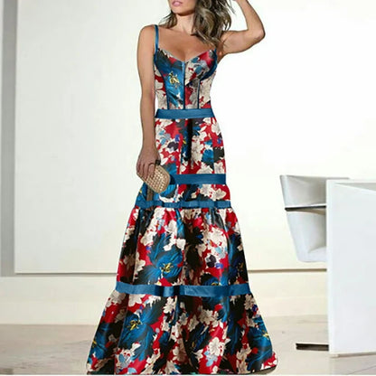Robe de Soirée Femme – Bustier Jupe Longue Évasée Satinée