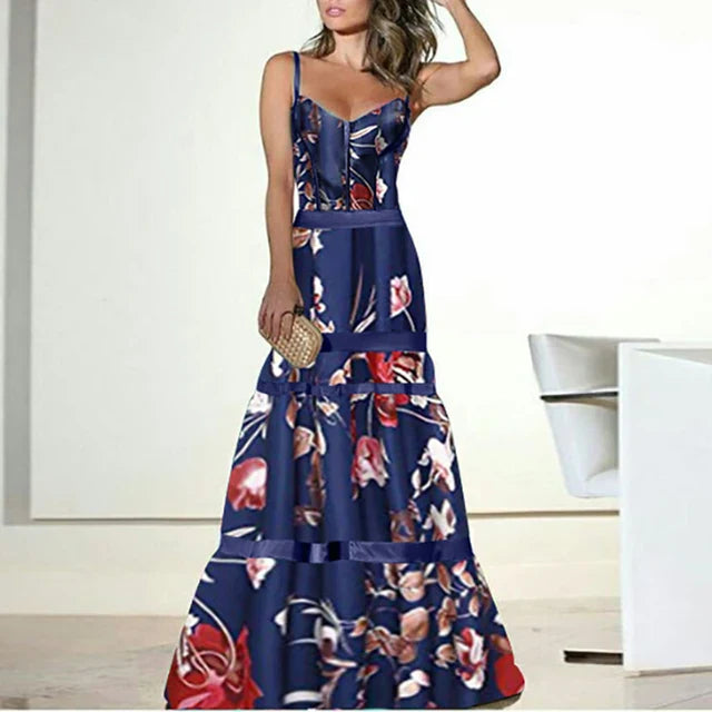 Robe de Soirée Femme – Bustier Jupe Longue Évasée Satinée