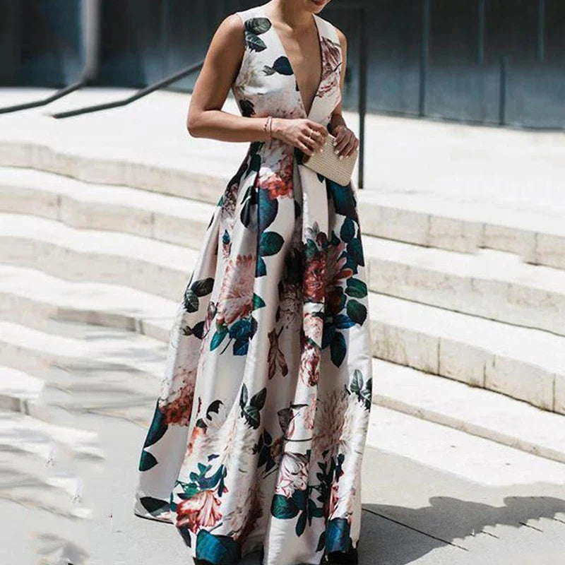 Robe de Soirée Femme – Bustier Jupe Longue Évasée Satinée