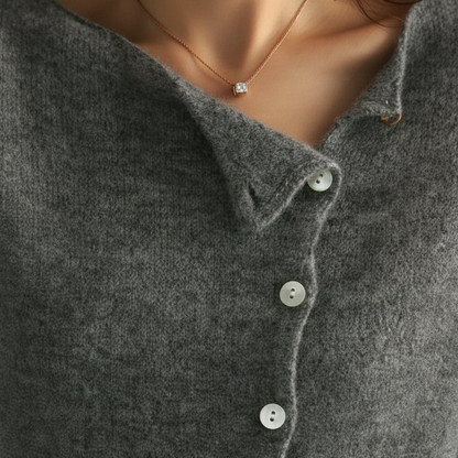 Emma – Soft elegant cardigan with fine knit buttons