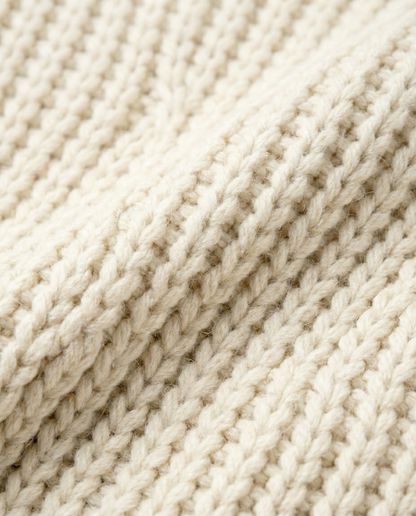 Emma – Suéter de punto grueso elegante con cuello alto y mangas abullonadas