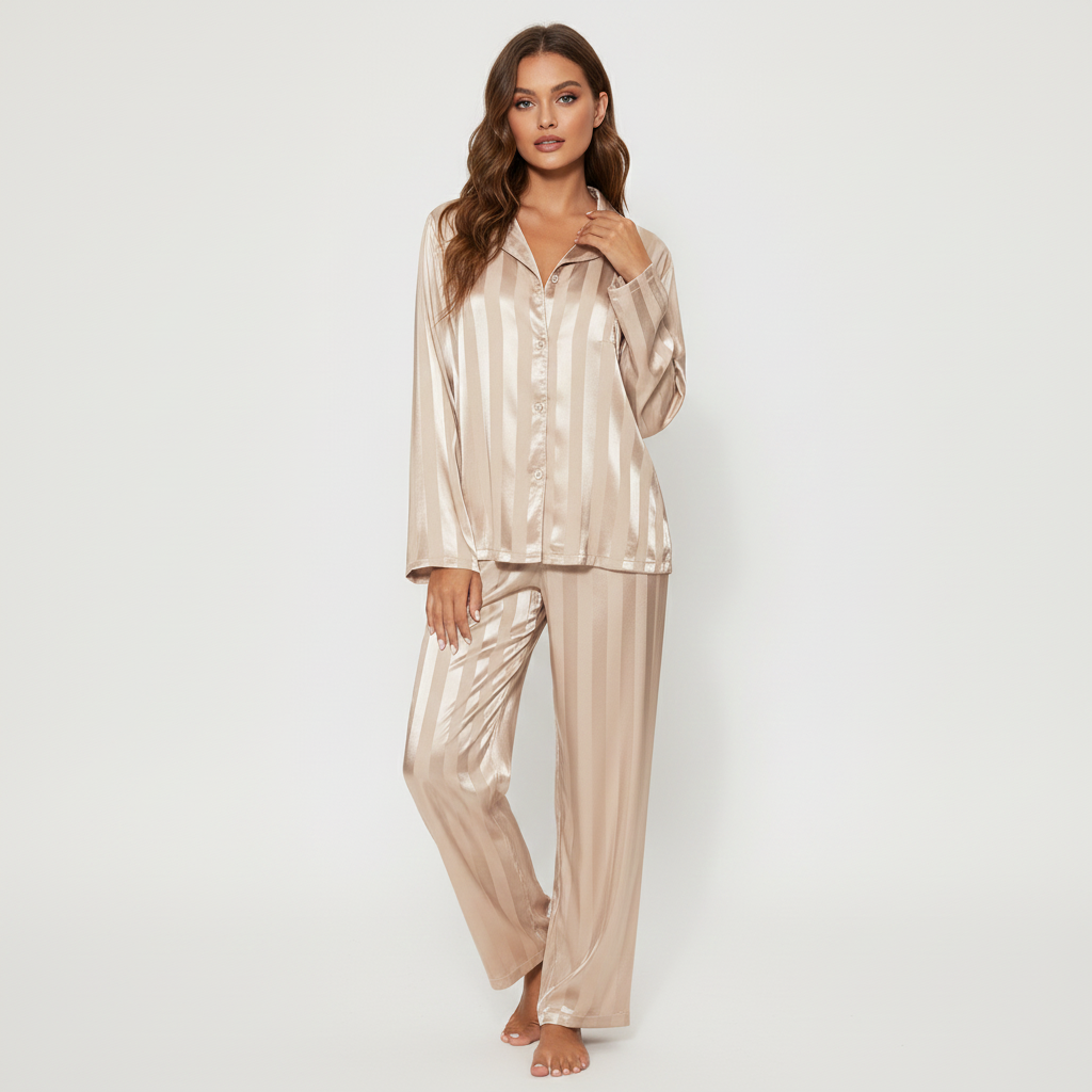 Emma Pyjama en Soie Douce et Élégante – Ensemble de Nuit Luxe pour Femme