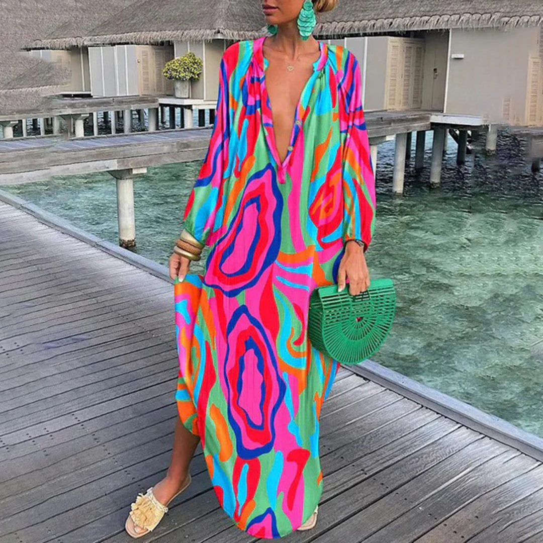 Sophie – Light Elegant Beach Kaftan in Boho Chiffon