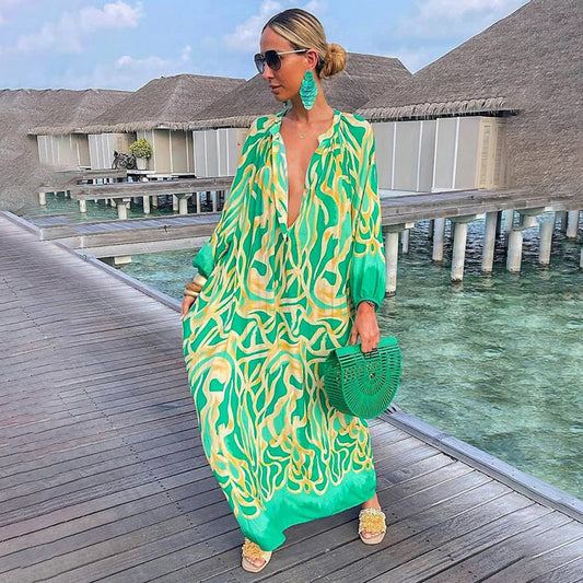 Sophie – Light Elegant Beach Kaftan in Boho Chiffon