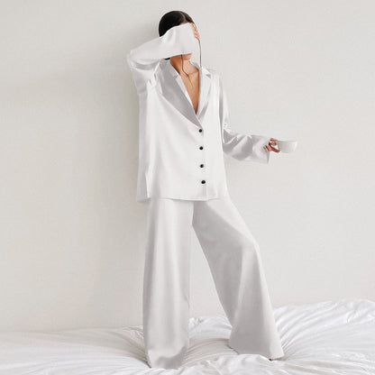 Ensemble Pyjama Femme - Chemise Boutonnée & Pantalon Large