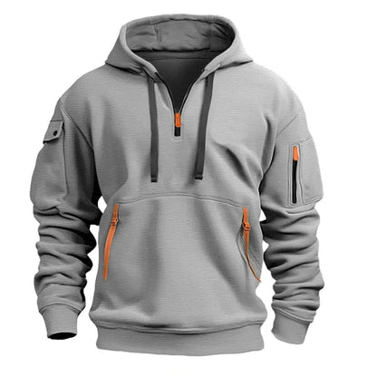 Hoodie Homme Léger Demi-Zip pour Activités Extérieures