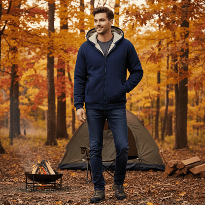 Hoodie Homme en Polaire avec Doublure Sherpa