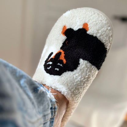 Zoé Pantuflas Suaves Slip-On con Motivo Teckel