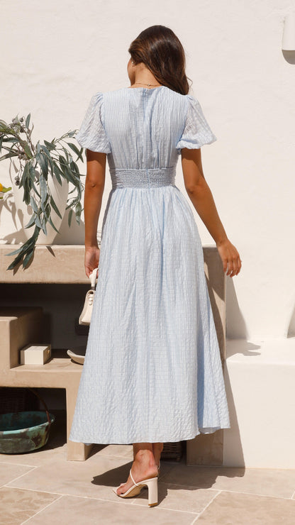 Léa | Long fluid and elegant dress with buttons