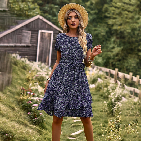 Women's Dress - Knee Length - Short Sleeves