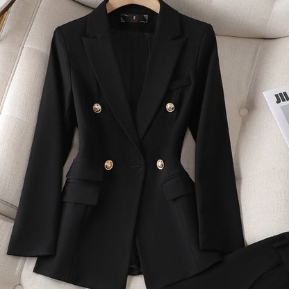 Tailleur Pantalon Femme - Blazer Cintré Croisé