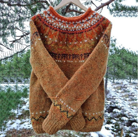 Clara – Pull Fair Isle chaud au charme rustique