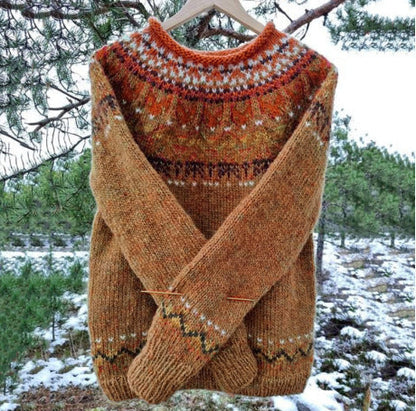 Clara – Pull Fair Isle chaud au charme rustique