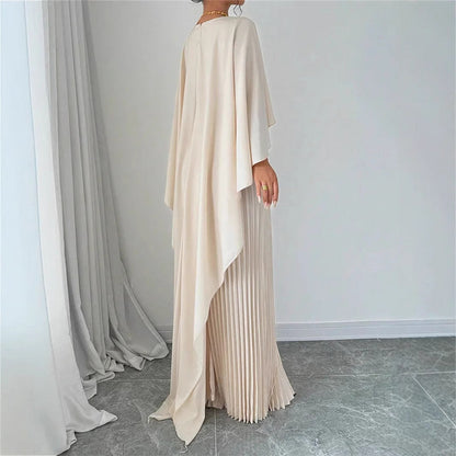 Sophie – Long fluid and elegant dress with a high collar