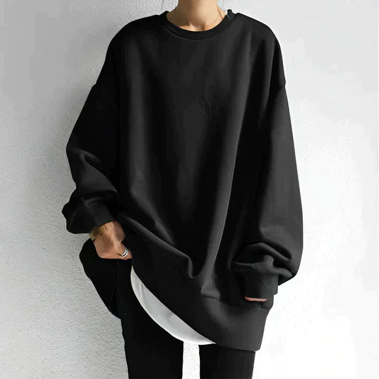 Emma – Comfortable black cotton sweatshirt