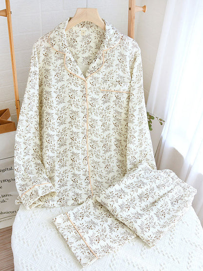 Sophie élégante en coton doux pyjama fleuri