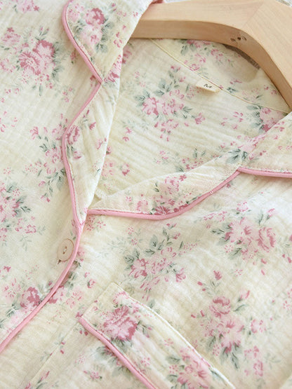 Sophie élégante en coton doux pyjama fleuri