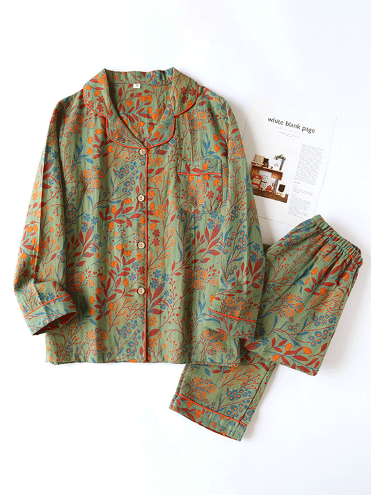 Sophie Elegant Floral Cotton Pajamas