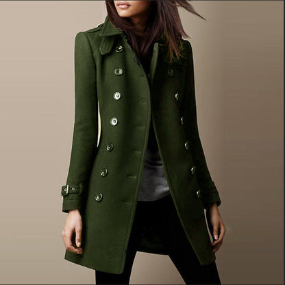 Édith – Manteau élégant double boutonnage avec col structuré