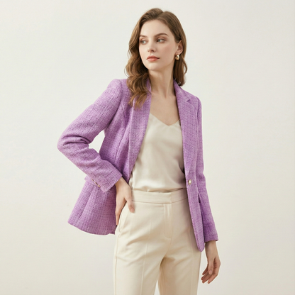 Olivia Élégant Blazer Bouclé
