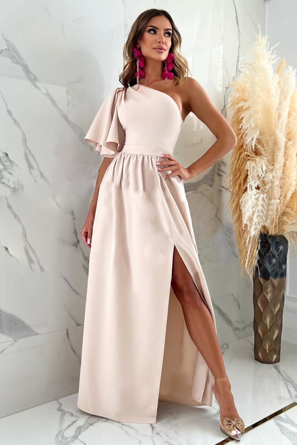 Robe de Soirée Femme – Longue Évasée Une Épaule