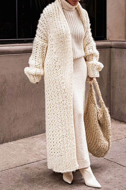 Sophie – Long cardigan en maille épaisse à coupe décontractée