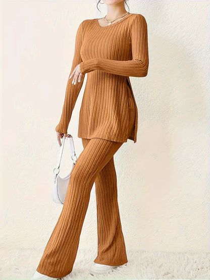 Ensemble Femme - Haut Manches Longues et Pantalon Évasé