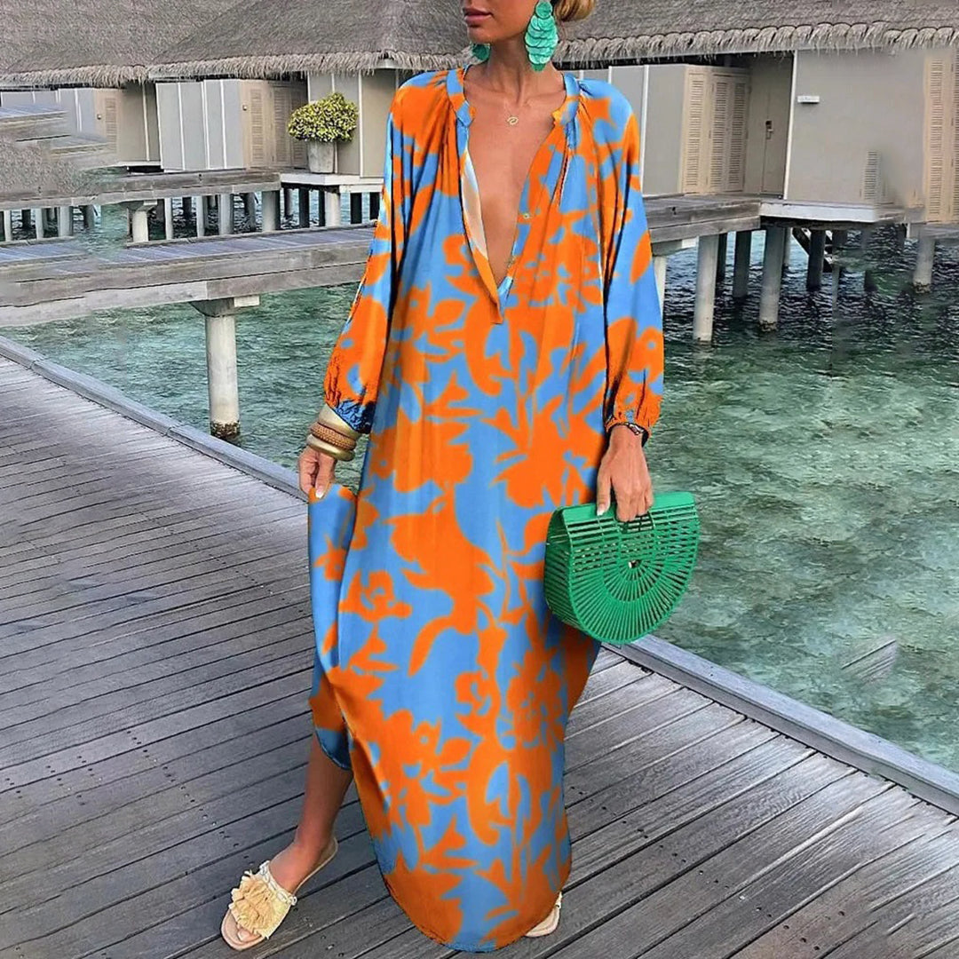 Sophie – Light Elegant Beach Kaftan in Boho Chiffon